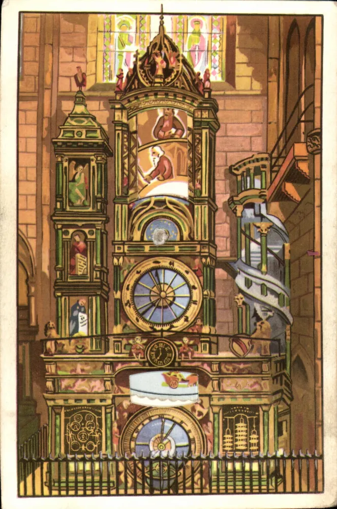 Astronomische Uhr der Strassburger Kathedrale — Mechanik von 1838 bis 1842 — Éditions X. Lechner & C°, Straßburg - Vorderseite