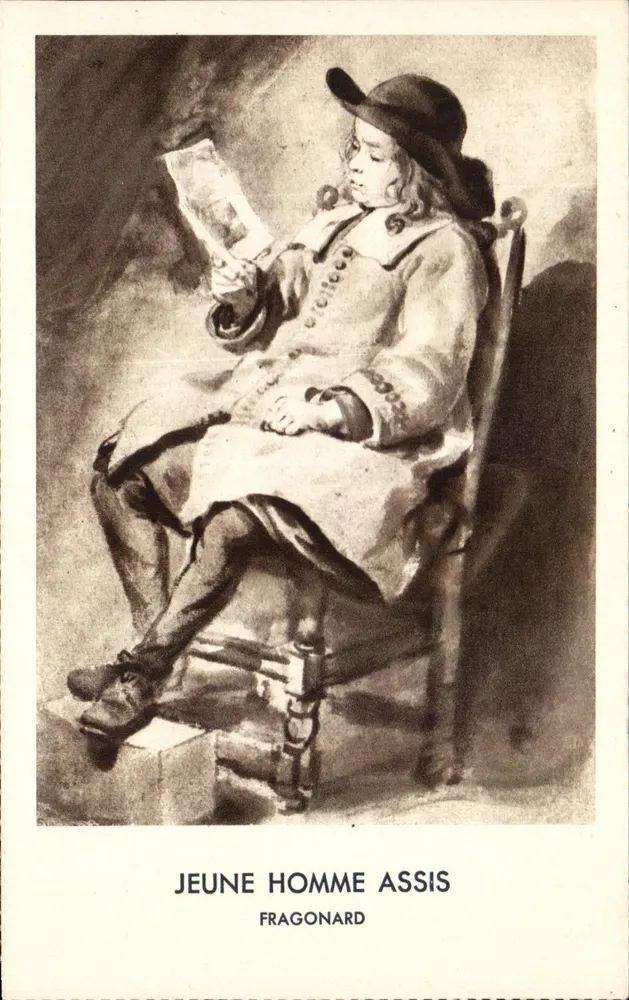 Giovane seduto — opera di Fragonard — editore Innathéra - Recto