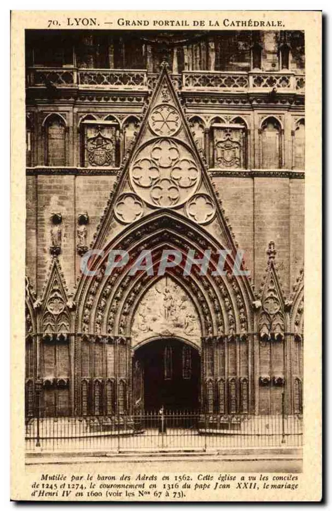 LYON — Großer Portal der Kathedrale — X. Gontagny, Verlag, Lyon - Vorderseite