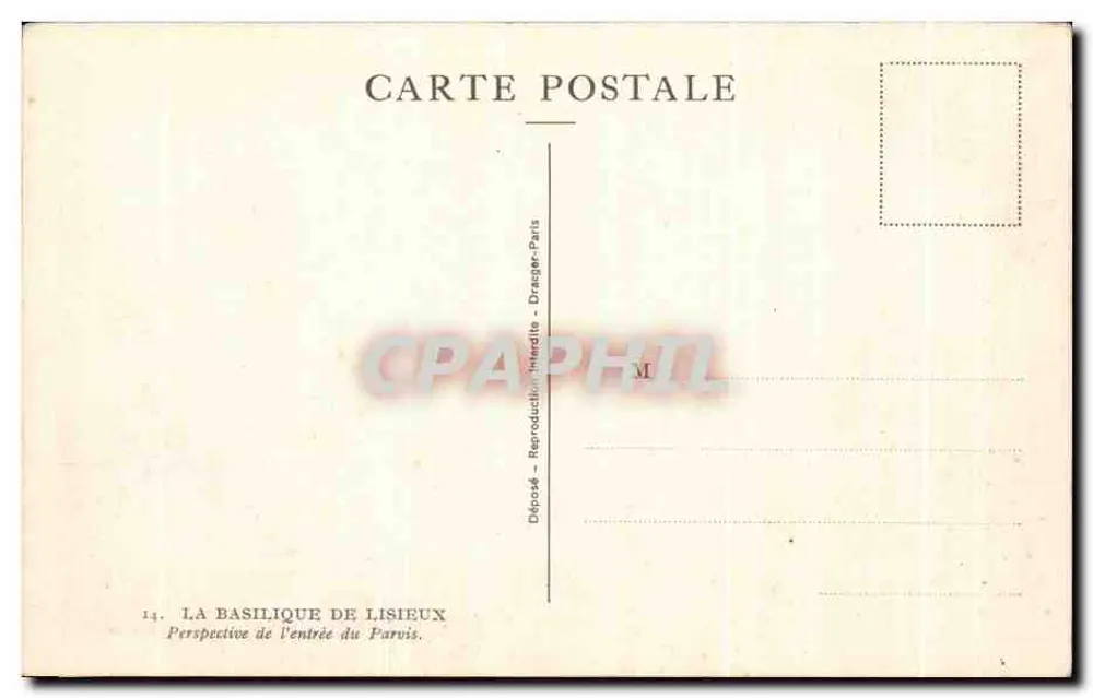 A Basílica de Lisieux — Perspectiva da entrada do parvis — Drasger-Paris - Verso