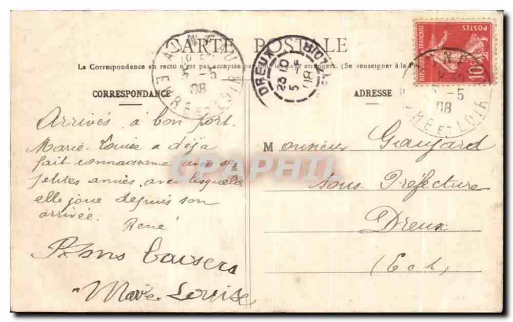 Dreux - A Subprefeitura — Ch. Foucault, editor, Dreux - Verso