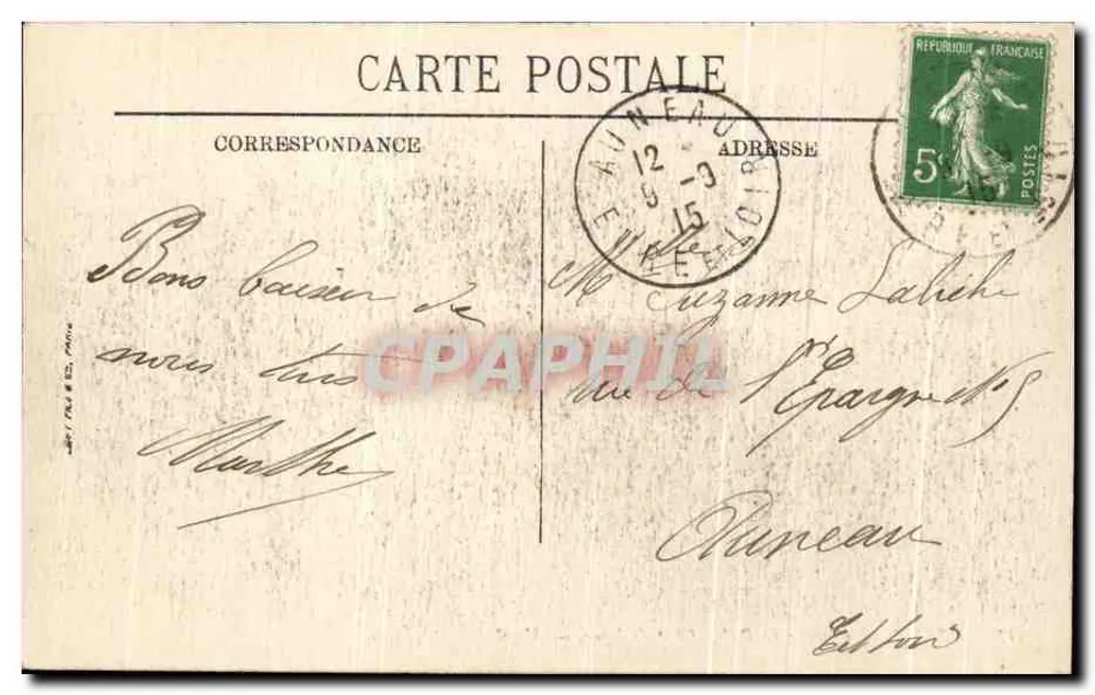 Dreux — Kasernen von Billy, 101. Linie — M. 17 - Rückseite