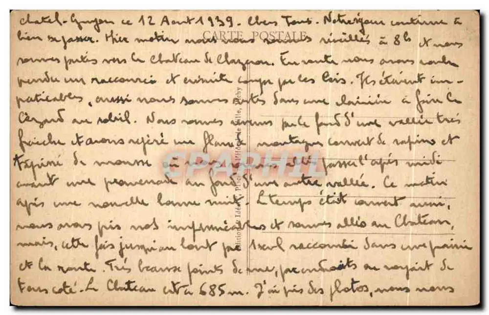 Châtel-Guyon — Ansicht des Calvaire und der Orientierungstafel — Edition Brandeas Nr. 2654 - Rückseite