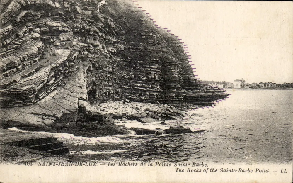 Saint-Jean-de-Luz — Les Rochers de la Pointe Sainte-Barbe — Imp. L.L. n°103 - Vorderseite
