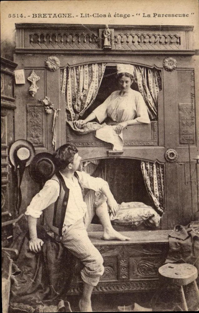 Bretagne - Oberes Zimmer mit Balkon - "Die Faulenzerin" - Coll. H. Hamon, Séb. - Vorderseite