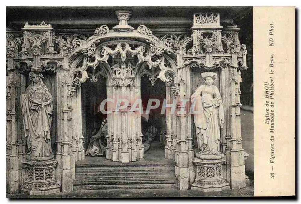 Kirche des Mausoleums von Philibert de Beau le Brou — Figuren — ND Phot. - Vorderseite