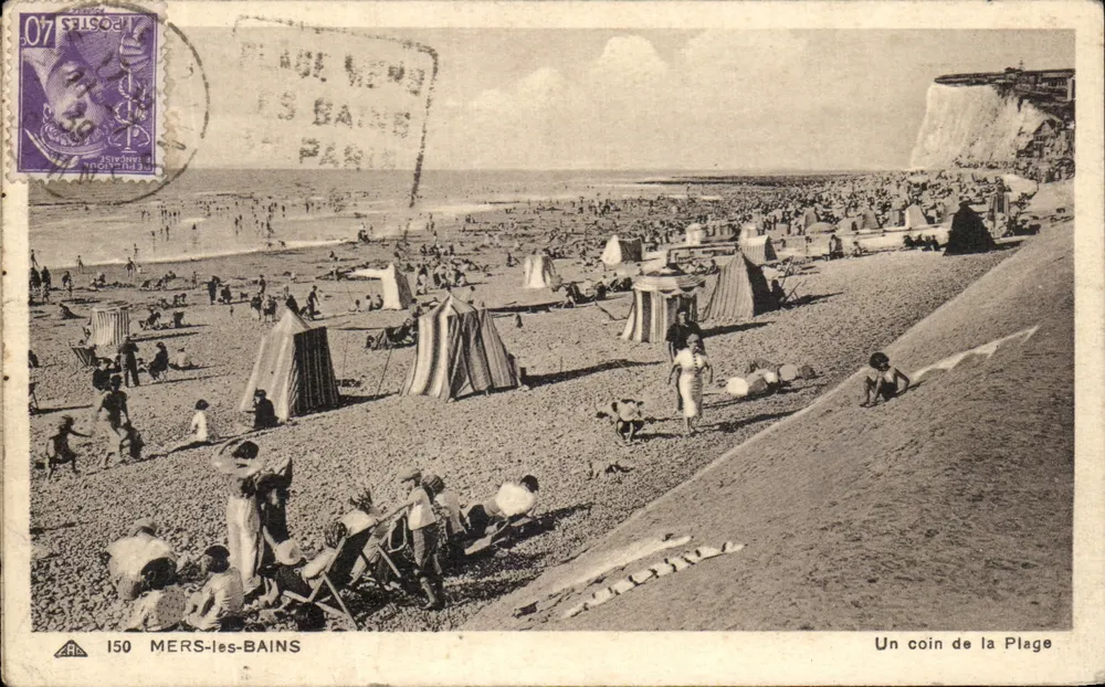 MERS-les-BAINS — Un rincón de la Playa — A.P. n°150 - Anverso