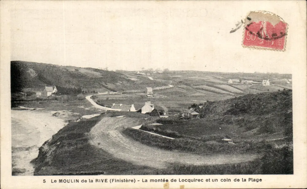 Die Mühle am Ufer (Finistère) — Der Aufstieg nach Locquirec und ein Stück der Strandpromenade — n°5 - Vorderseite