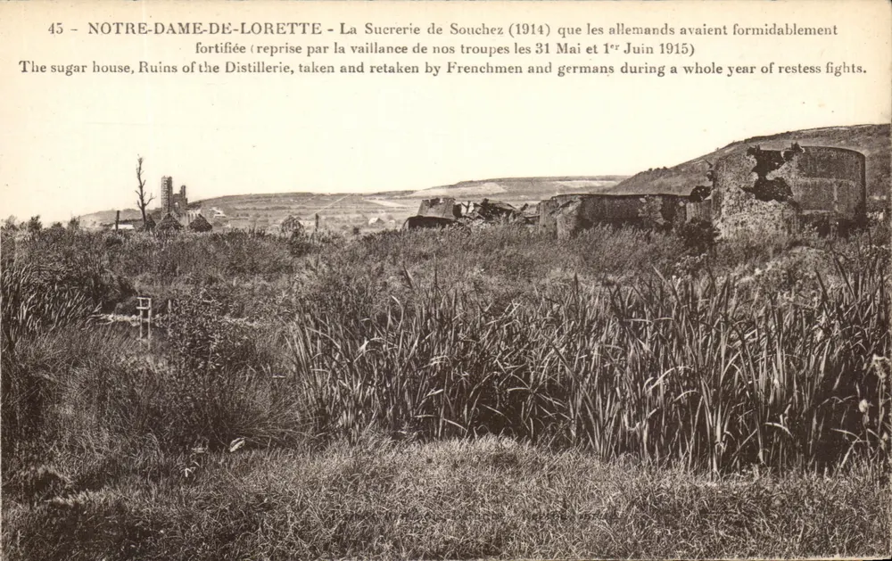 NOTRE-DAME-DE-LORETTTE — Die Zuckerfabrik von Souchez (1914) - Vorderseite