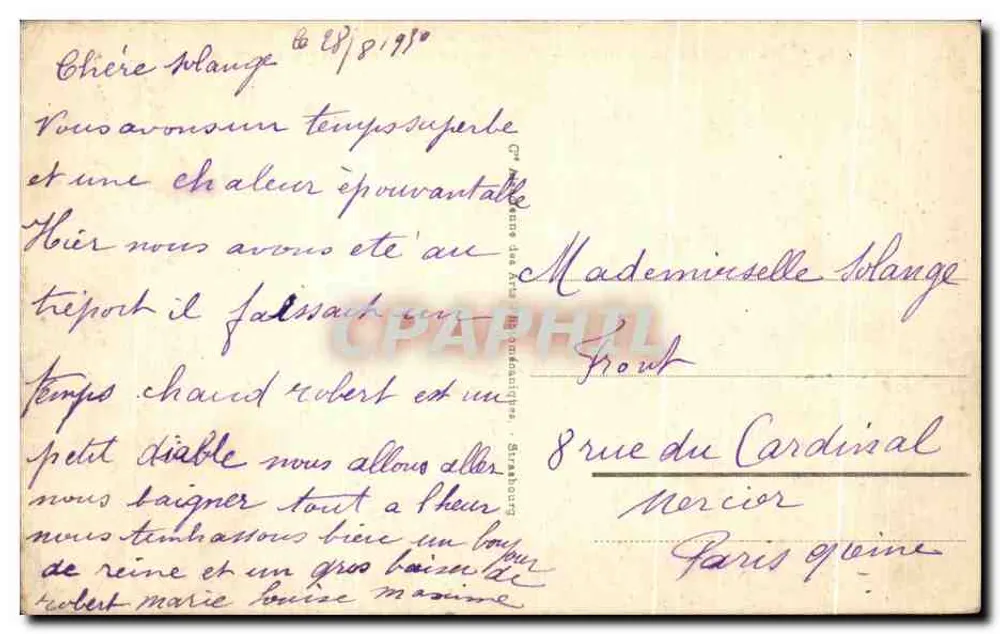 LE TRÉPORT-MERS — Die Hangars der Station bei stürmischem Wetter — Unbekannter Verleger, Nr. 165 - Rückseite