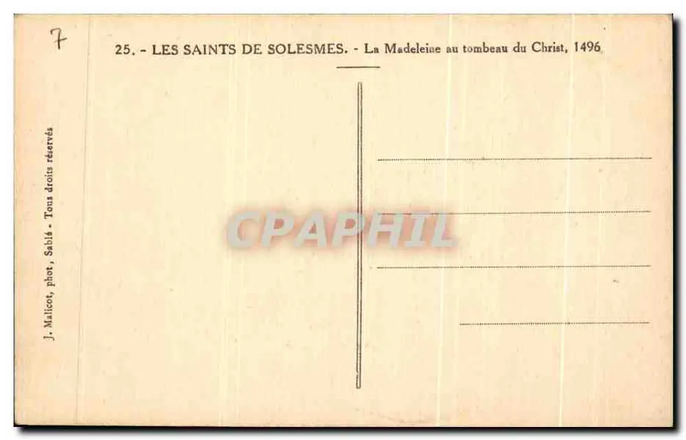 A Madeleine diante do túmulo de Cristo — Série Os Santos de Solesmes — J. Malicot, fot. Satilé - Verso