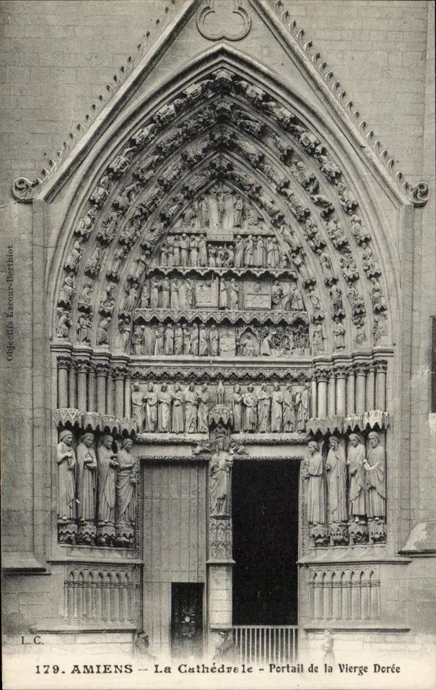 Amiens — Die Kathedrale — Portal der Goldenen Jungfrau — Kunstgegenstand von Labour-Berthiot - Vorderseite