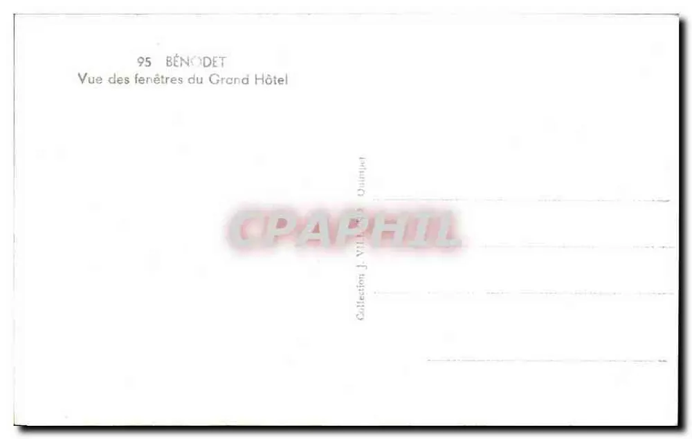 Bénodet — Ansicht der Fenster des Grand Hotels — Sammlung J. Willard Quimper - Rückseite