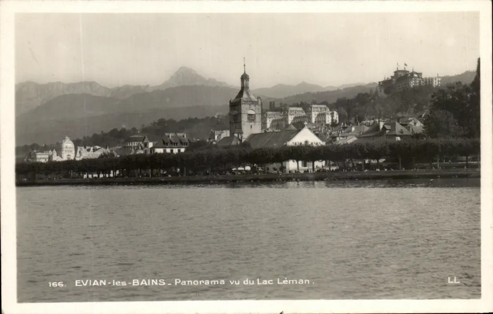 EVIAN-les-BAINS — Panorama visto do Lago Léman — LL, n°166 - Frente