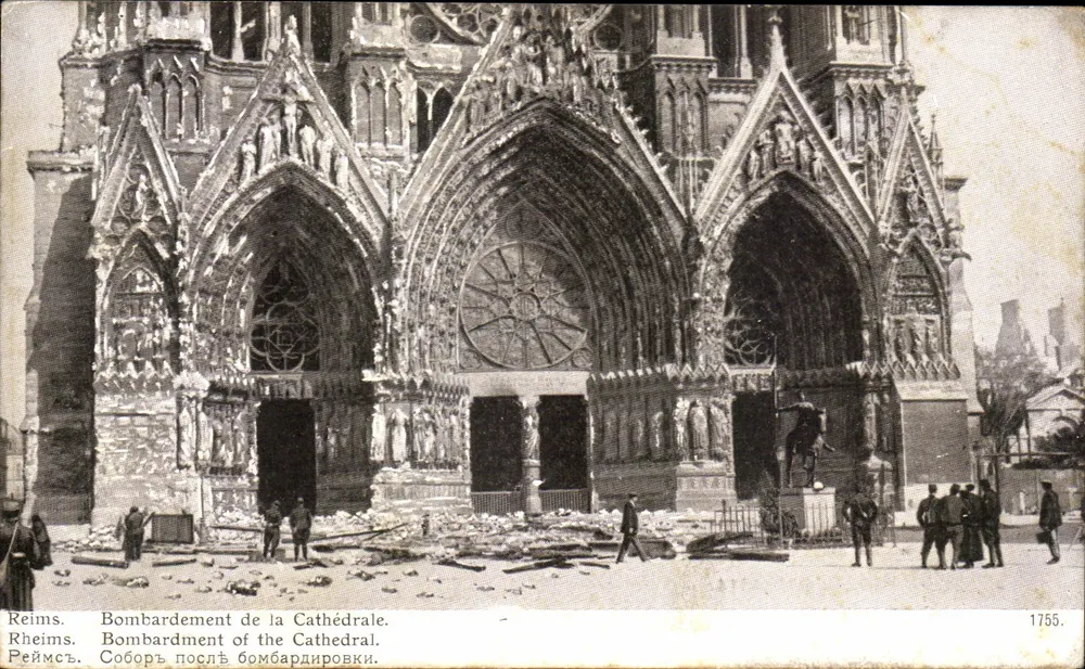 Reims — Bombardement der Kathedrale — Patriotische Ausgabe - Vorderseite