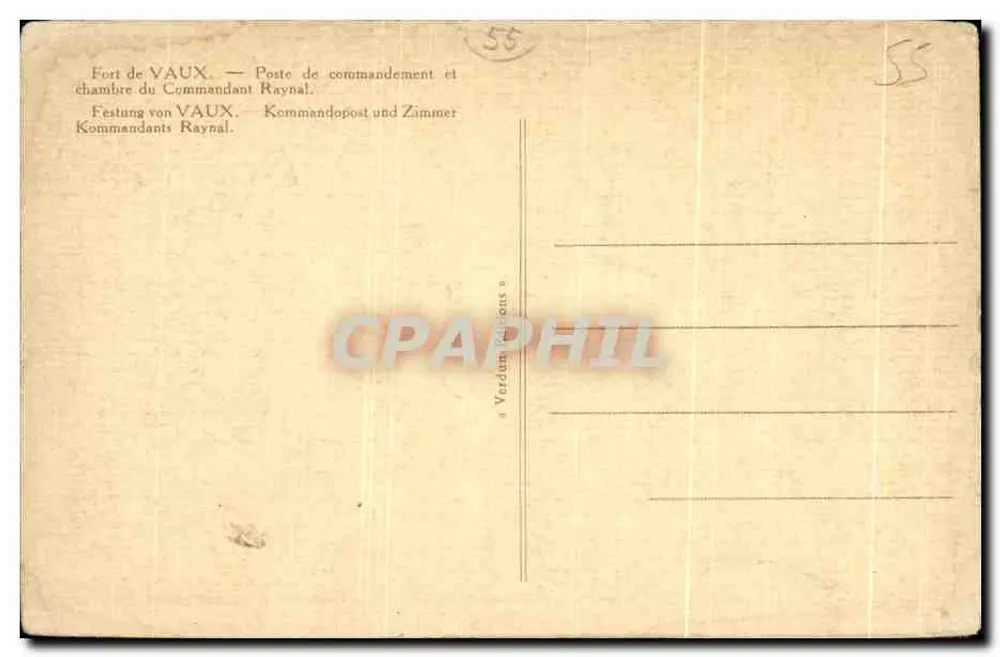 Forte de Vaux — Posto de comando e quarto do Comandante Raynal - Verso