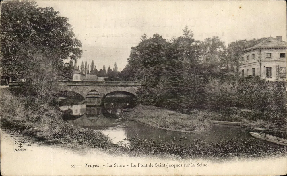 Troyes - Die Seine - Der Pont de Saint-Jacques über die Seine — Verlag R.H.&Cie, Nancy, Nr. 59 - Vorderseite