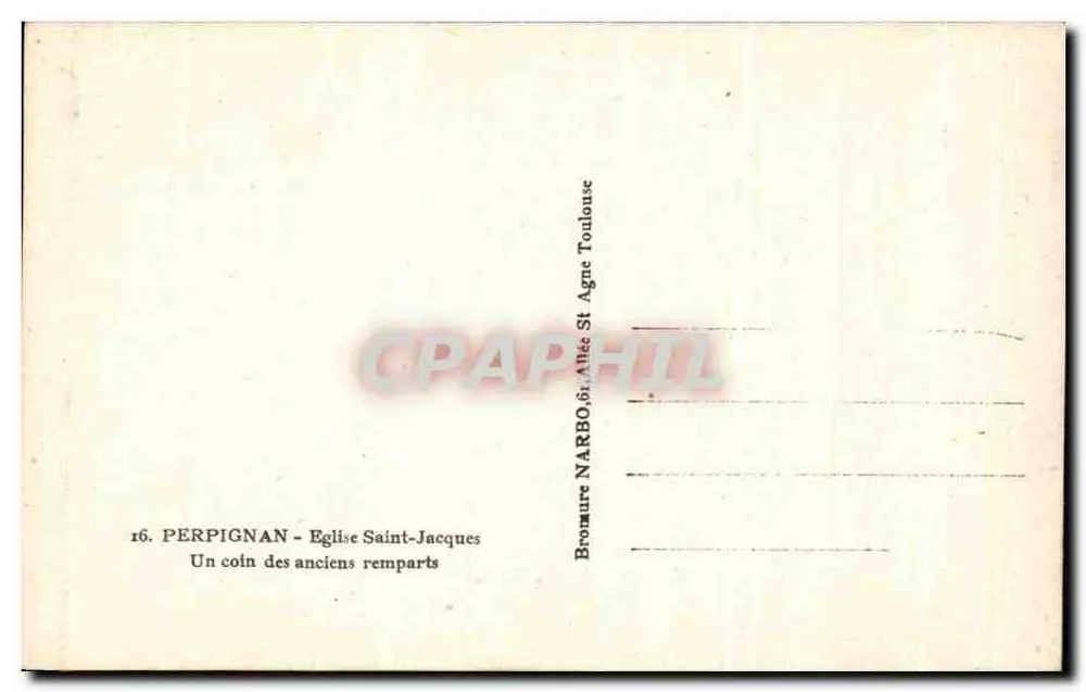 Perpignan — Kirche Saint-Jacques und alte Mauern — Brochure Narbo - Rückseite