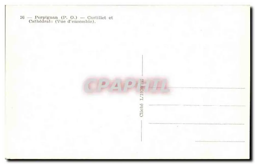 Perpignan (P.O.) — Castillet e Catedral — Vista geral - Verso