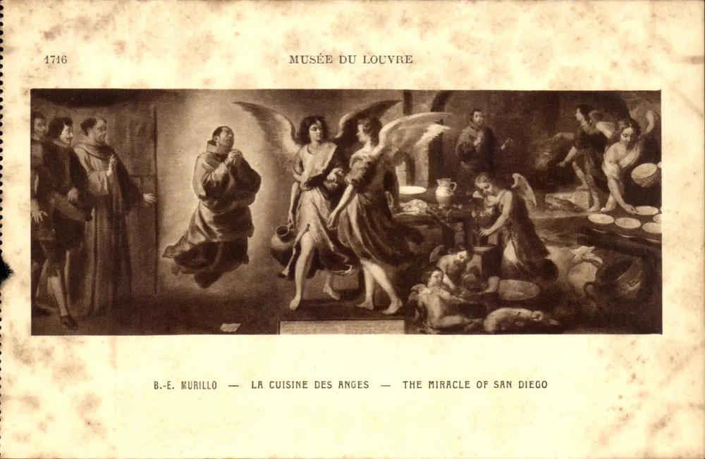 La Cuisine des Anges — Le Miracle de San Diego — Musée du Louvre — B. E. Murillo — n° 1716 - Frente