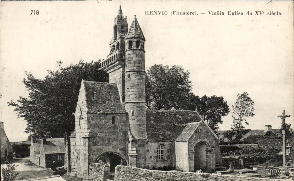 Henvic (Finistère) — Alte Kirche des 15. Jahrhunderts — Neudoin Frères, Drucker in Riscorbeil - Vorderseite