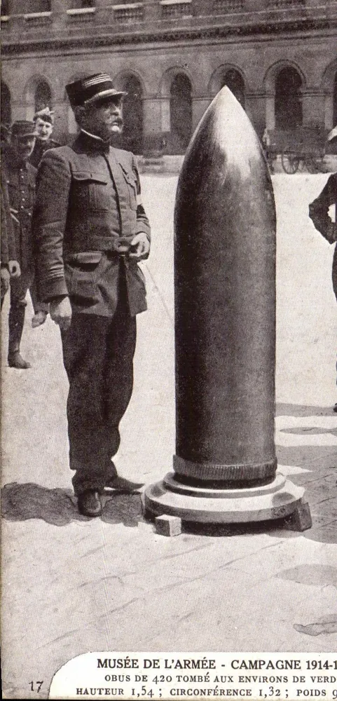 Militärmuseum - Kampagne 1914-1918 — 420 mm Granate gefallen in der Nähe von Verdun — Verlag Vilmorin, Nr. 17 - Vorderseite