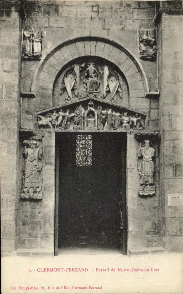 Clermont-Ferrand — Portal der Notre-Dame-du-Port — Lib. Bougé-Béal, 24, Rue de l’Ecu - Vorderseite