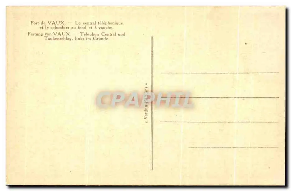 Fort de VAUX — unterirdischer Gang — Verlag Verdun-Filons - Rückseite