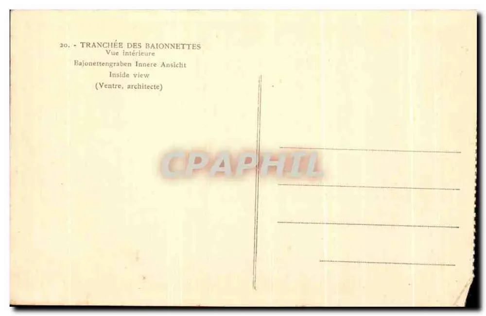 Tranchée des Baionnettes — Vue intérieure — (Ventre, architecte) - Verso