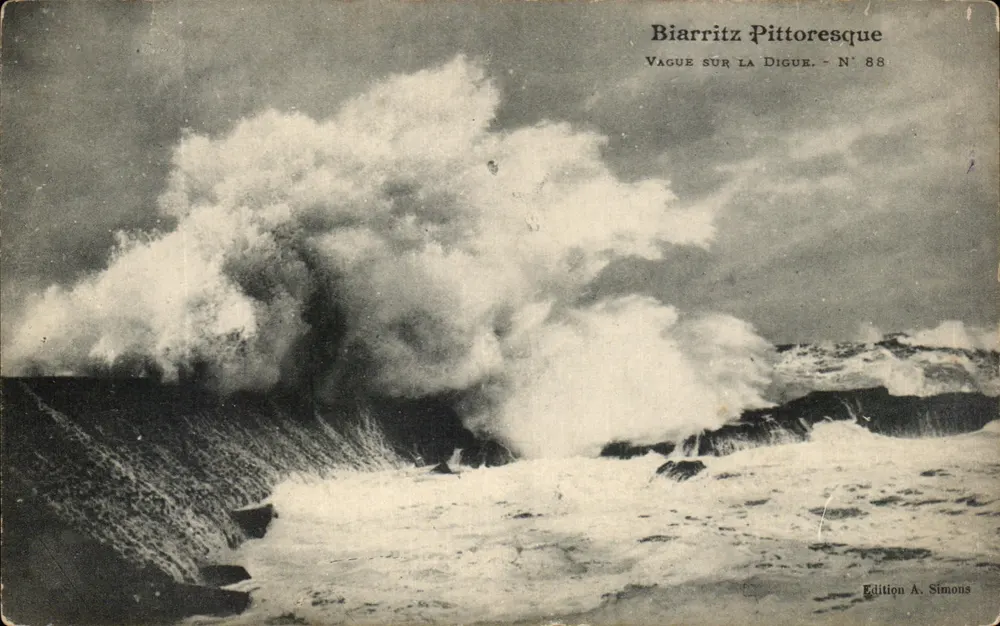 Biarritz Pittoresque — Welle am Brückenkopf — Nr. 88 — Edition A. Simons - Vorderseite