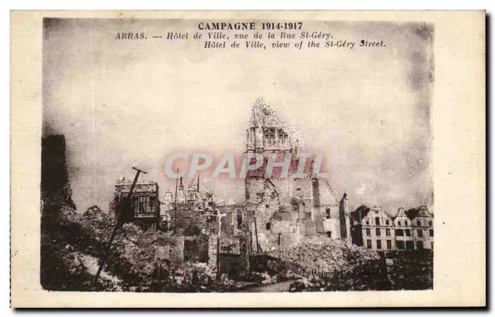 Arras — Rathaus, Ansicht der Rue St-Géry — 1914-1917 - Vorderseite