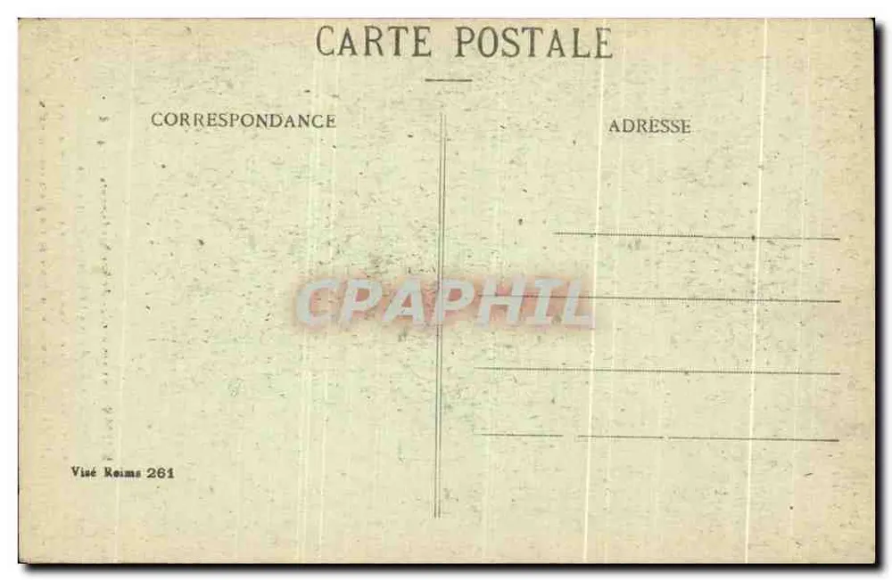 Reims - Kathedrale - Überblick zum Großen Rosenfenster während der Bombardements 1914-18 — Sammlung G. Dubois - Rückseite