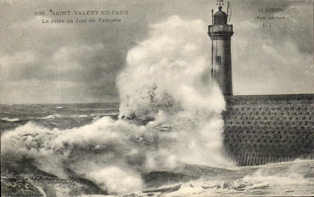 Saint-Valéry-en-Caux — Die Mole an einem Sturmtag — LE LITTORAL (Seine Inférieure) L.J. n°939 - Vorderseite