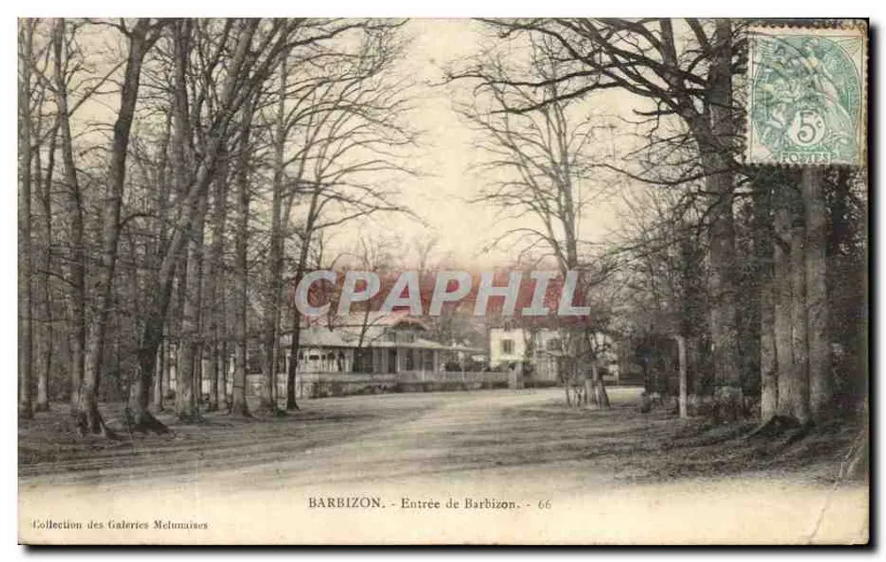 Barbizon - Entrée de Barbizon — éditeur Collection des Galeries Melumaises, n° 66 - Frente