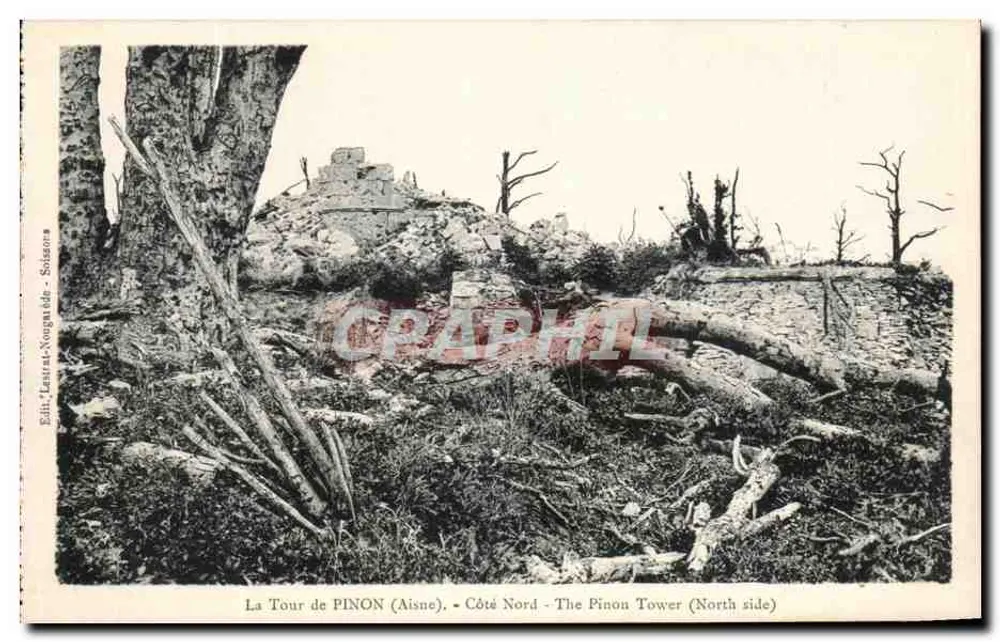 Die Pinon-Turm (Aisne) — Nordseite — Verlag: E. Nougatade - Soissons - Vorderseite