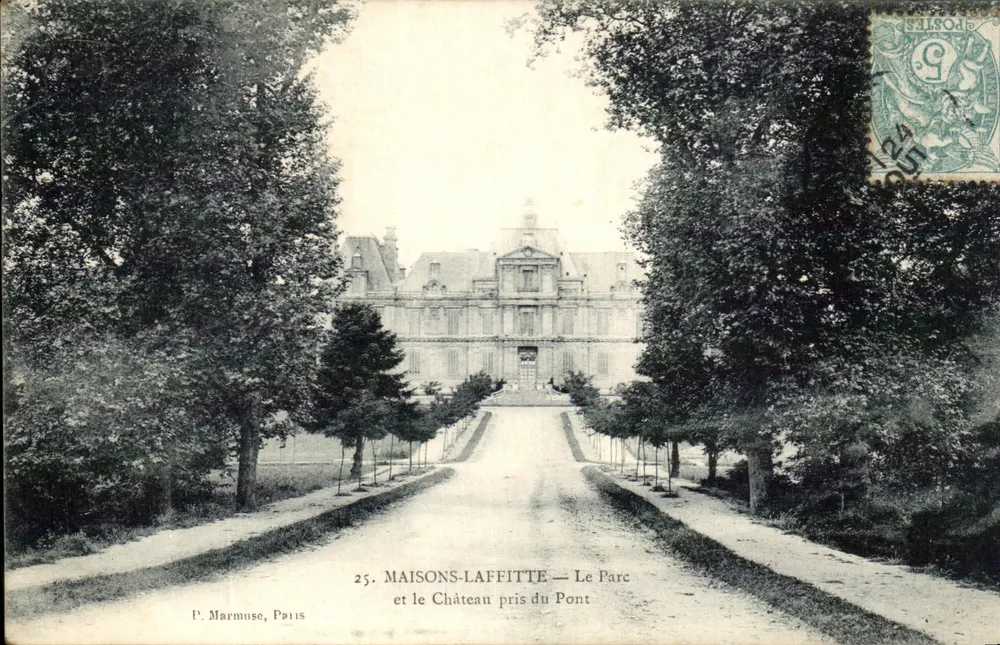 MAISONS-LAFFITTE — Der Park und das Schloss vom Brückenteil — P. Marmuse, Paris - Vorderseite