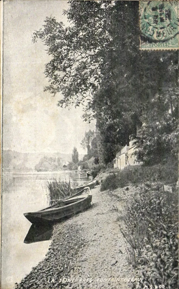 A Seine perto de Fontainebleau — vista da margem com barco — editor M.S.&C.S. - Frente