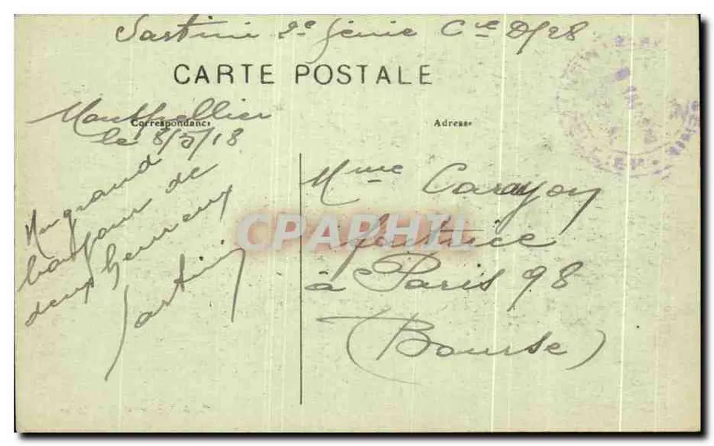 Montpellier — O Arco do Triunfo e o Peyrou — Edit. A. Villaret et Colin frères - Verso