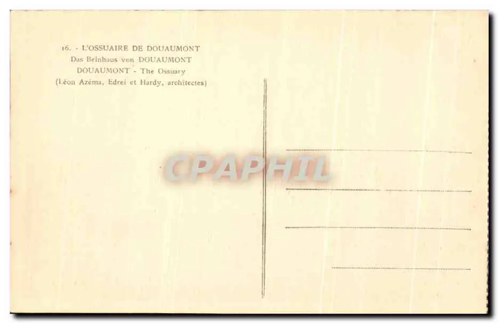 Ossario di Douaumont — Monumento commemorativo — Léon Azéma e Edrei, architetti - Verso