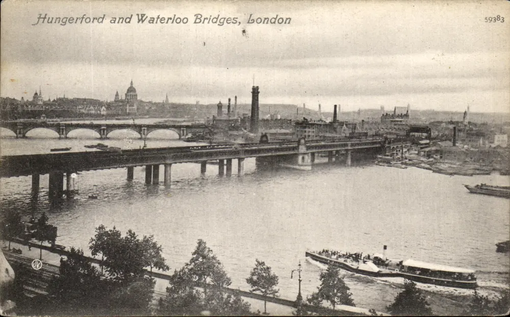 Hungerford und Waterloo Bridges, London — Valentin's Series n°59383 - Vorderseite