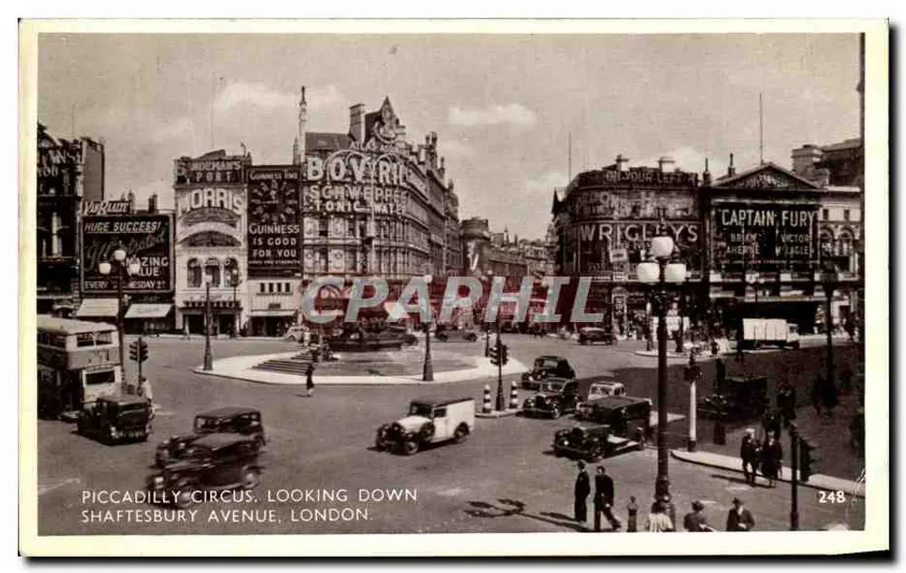 Piccadilly Circus, Blick von der Shaftesbury Avenue nach London — Verleger W.G. n°248 - Vorderseite