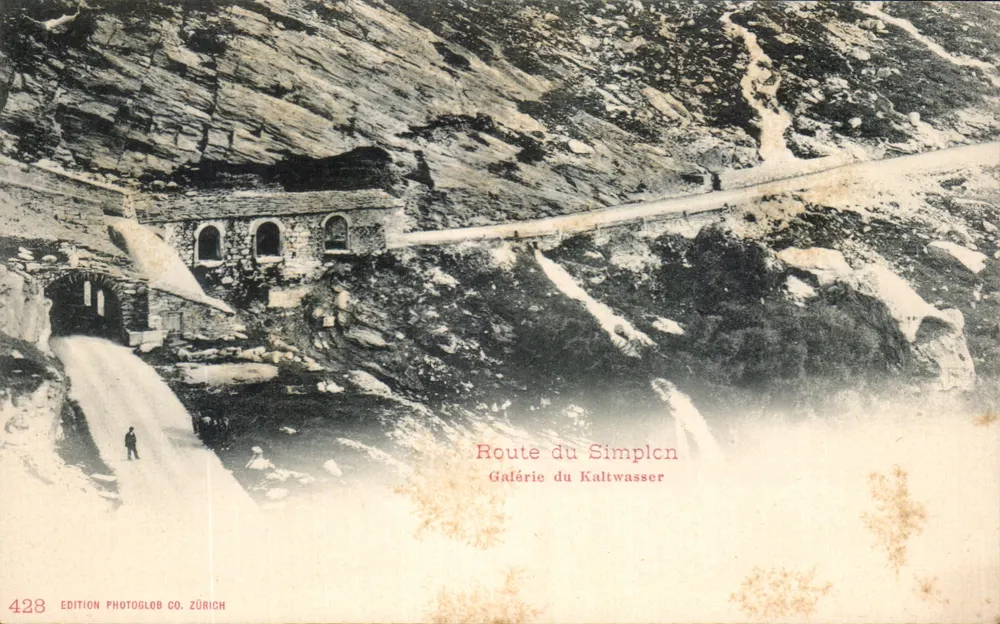 Simplonstraße — Galerie Kaltwasser — Photoglob Co. Zürich Nr. 428 - Vorderseite