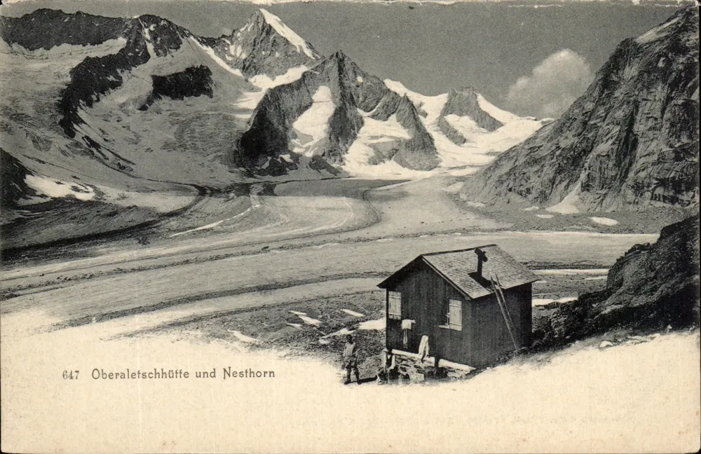 Oberaletschhütte en Nesthorn — 647 — Hochgebirgsverein Gebr. Wehrli, Kilchberg, Zürich - Voorkant