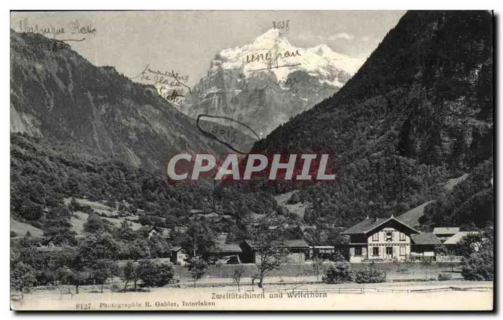Zweifütschinen und Weitellhorn — Photographie B. Gähler, Interlaken — n° 8127 - Vorderseite