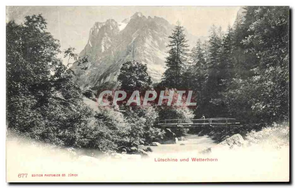 Lütschine und Wetterhorn — Photolor Edition Zürich, Nr. 677 - Vorderseite