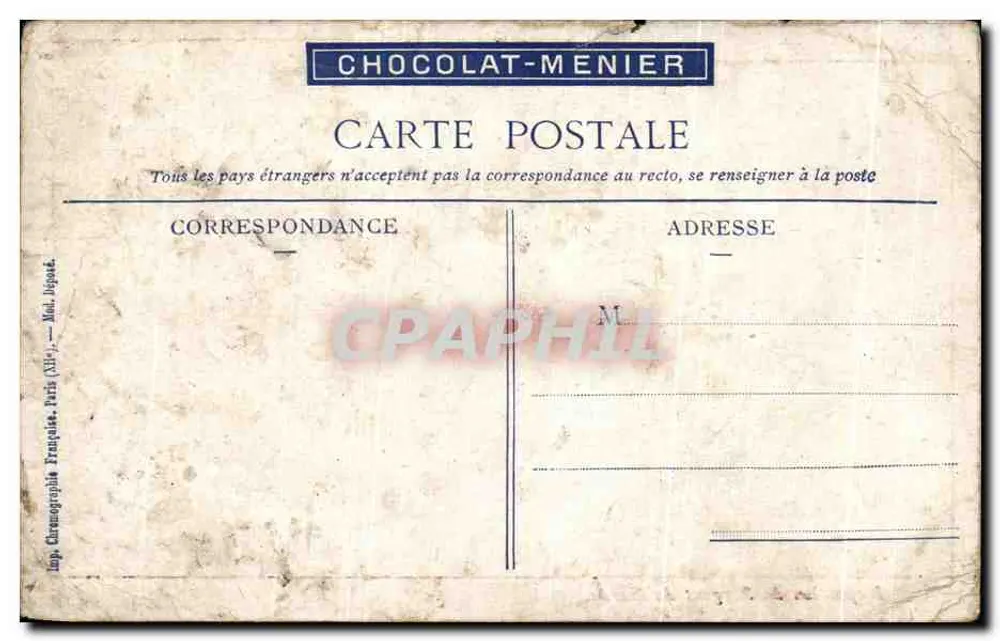 Inspection du Sergent de Garde — scène militaire — éditeur CHOCOLAT-MENIER - Rückseite