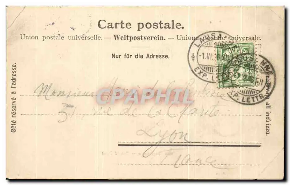 Lausanne — Grand Pont — Fotografie des Arts, Nyon, n° 2078 - Achterkant