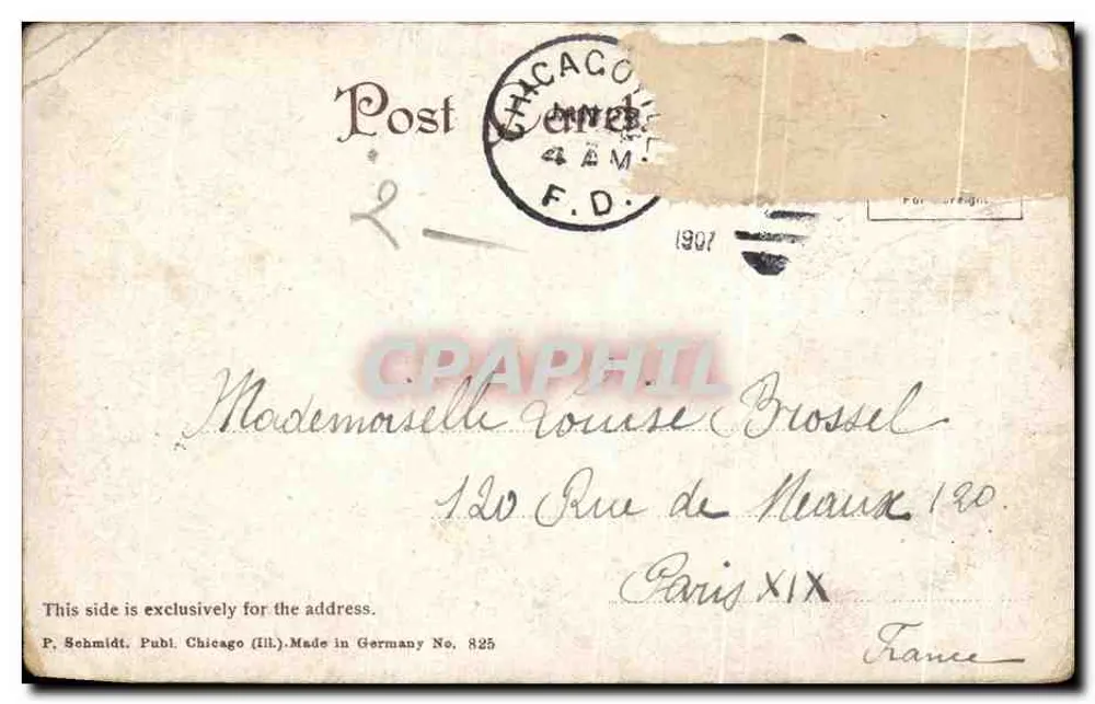 Coin de Madison et State Street — Chicago — éditeur P. Schmidt, Chicago (Ill.) - Verso