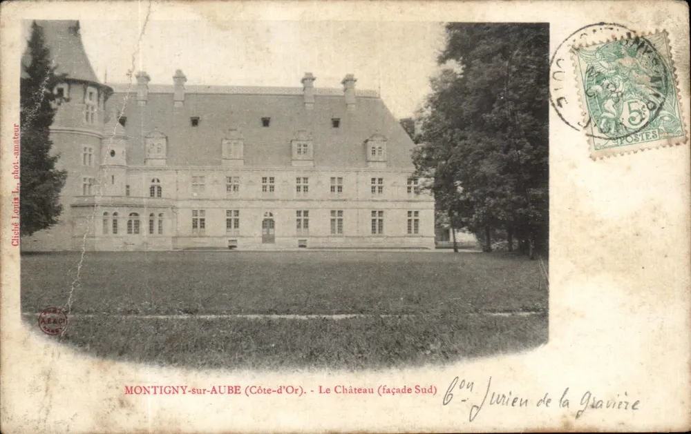 Montigny-sur-Aube (Côte-d'Or) - Zamek (fasada południowa) — zdjęcie Louis L. fotograf amator, wydawca Jurien de la Gravière, n°6 - Awers