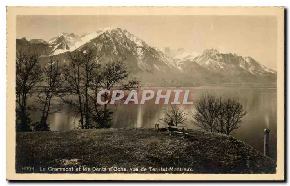 Le Grammont und die Dents d'Oche, Ansicht von Territet-Montreux — Nr. 6903 — Phototypie Co., Neuchâtel - Vorderseite